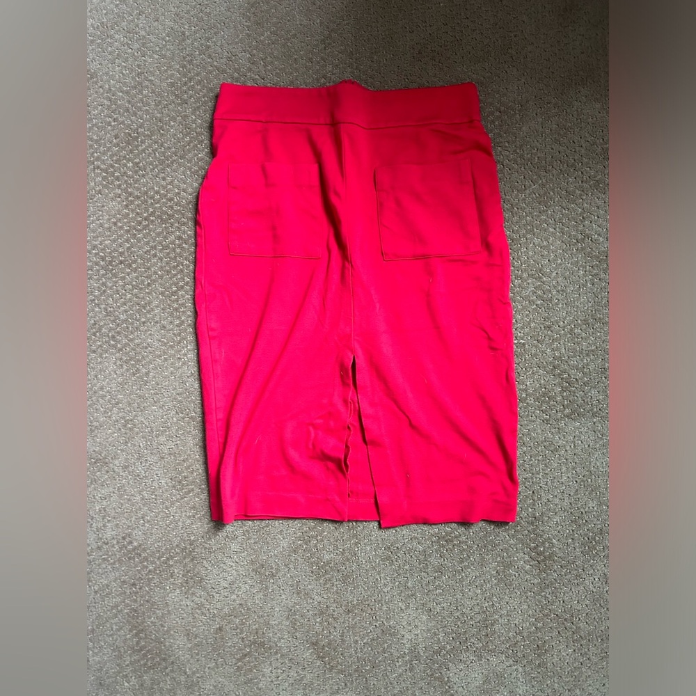 Jemma Split Front Red Pencil Skirt Size M